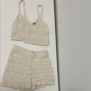 Women's Cream Knit Beach Set